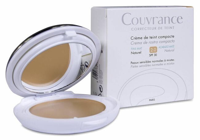 Avène Couvrance Crema Compacta Acabado Mate Tono 2 Natural SPF 30, 9,5 g
