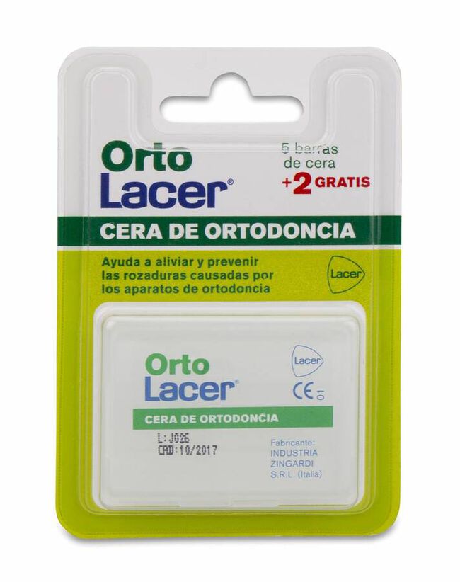 imagen de Ortolacer Cera Ortodoncia Protectora Rozadura Barritas, 7 Uds