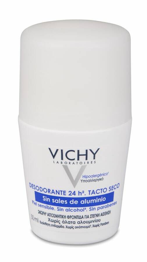 Vichy Desodorante 24 H Sin Sales De Aluminio Roll On, 50 ml