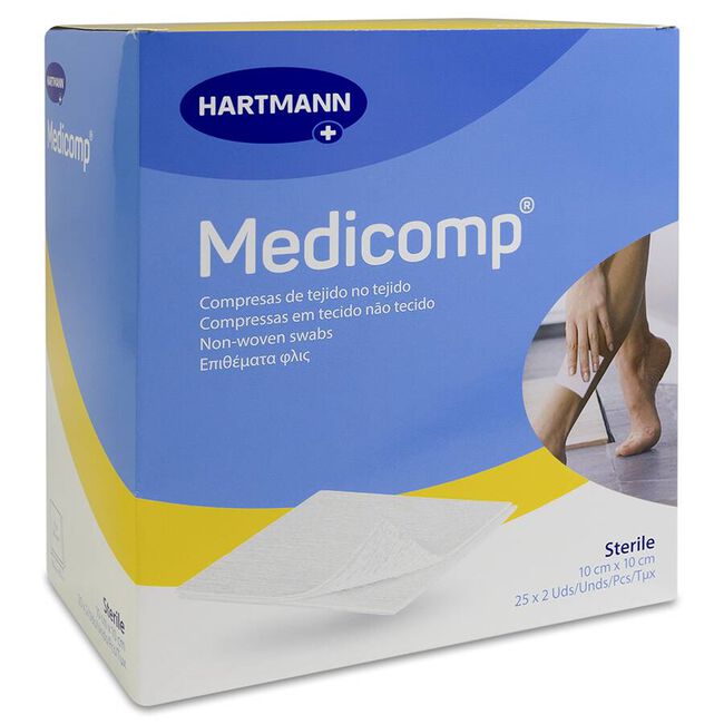 Medicomp Compresas Non Woven 10 x 10 cm, 50 Uds