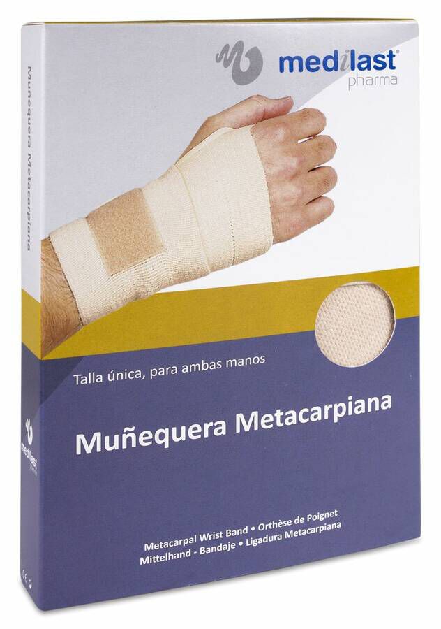 Medilast Muñequera Metacarpiana Beige Talla Única, 1 Ud