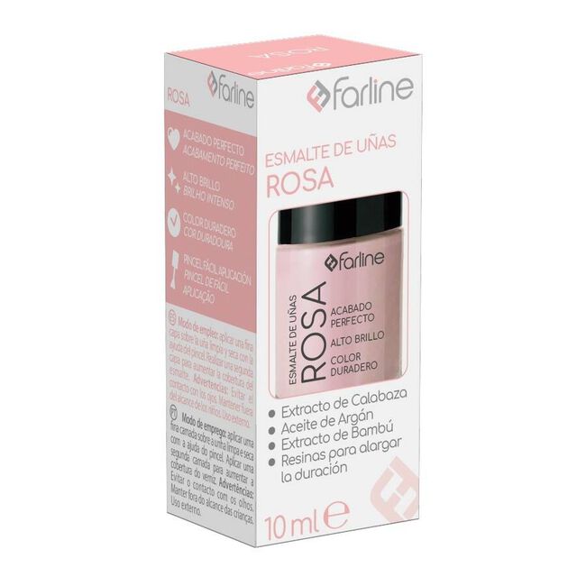 imagen de Farline Esmalte de U&ntilde;as Rosa, 10 ml