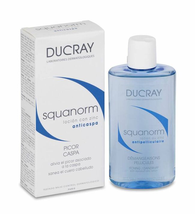 Ducray Squanorm Loción Anticaspa con Zinc, 200 ml