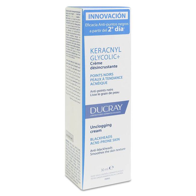 Ducray Keracnyl Glycolic + Crema Desincrustante, 30 ml