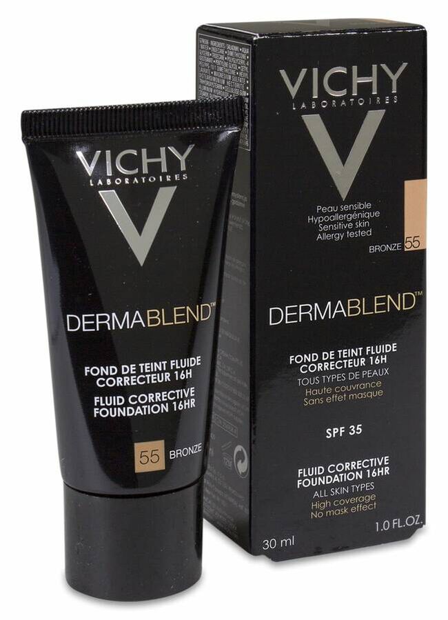 Dermablend Fondo De Maquillaje Corrector Vichy Cosmetica Correctora 55 Bronce, 30 ml