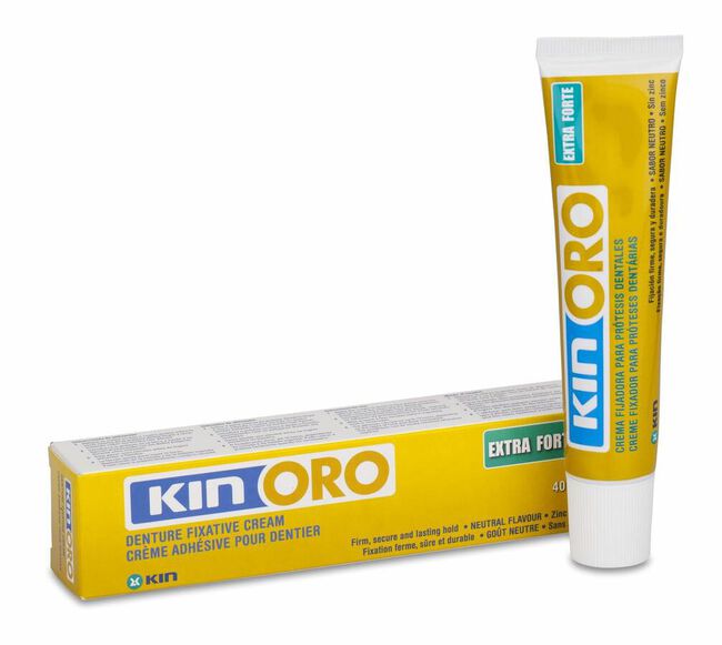 Kin Oro Crema Fijadora Adhesivo Protesis Dental, 40 g