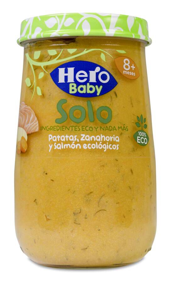 Hero Baby Solo Patatas, Zanahoria y Salmón, 190 g