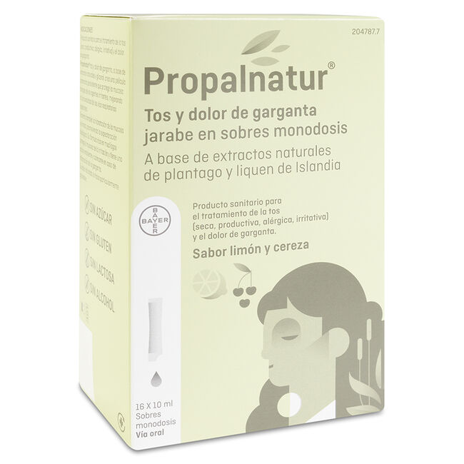 imagen de Propalnatur Tos y Dolor de Garganta, 16 sobres