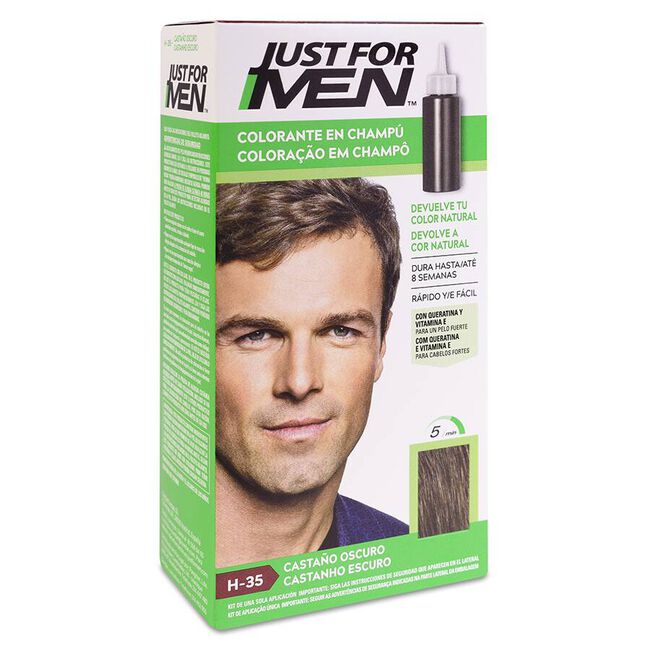Just For Men Champú Colorante 30 Cc Castaño Oscuro, 1 Ud