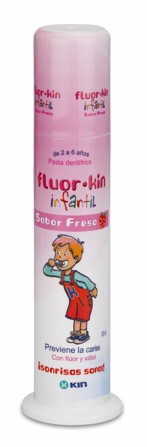 Fluor Kin Infantil Pasta Dentifrica Fresa, 100 ml
