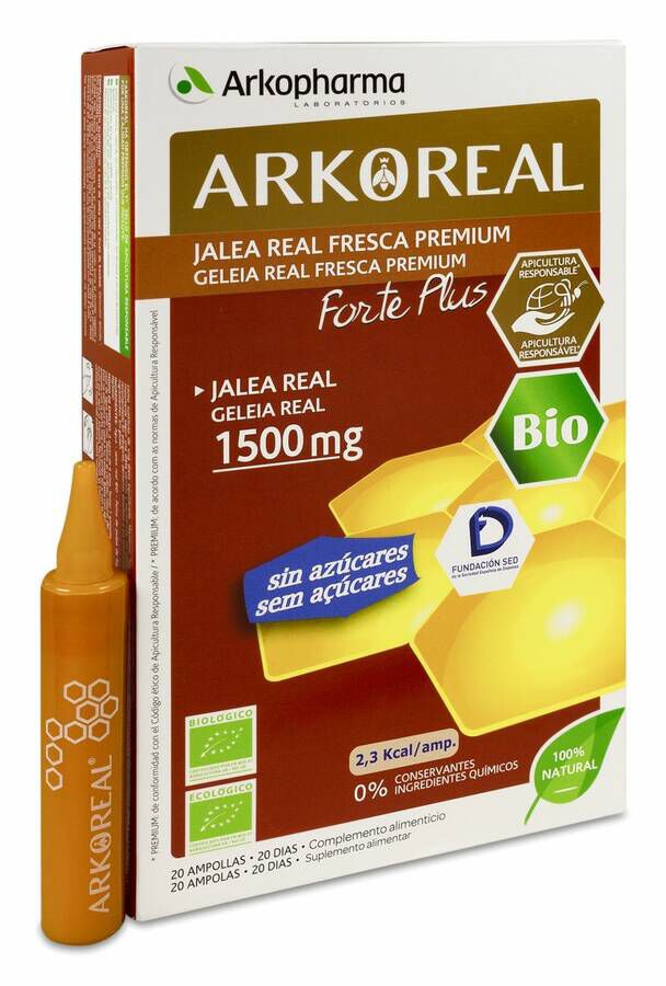 Arkopharma ArkoReal Jalea Real Forte Plus, 20 Ampollas