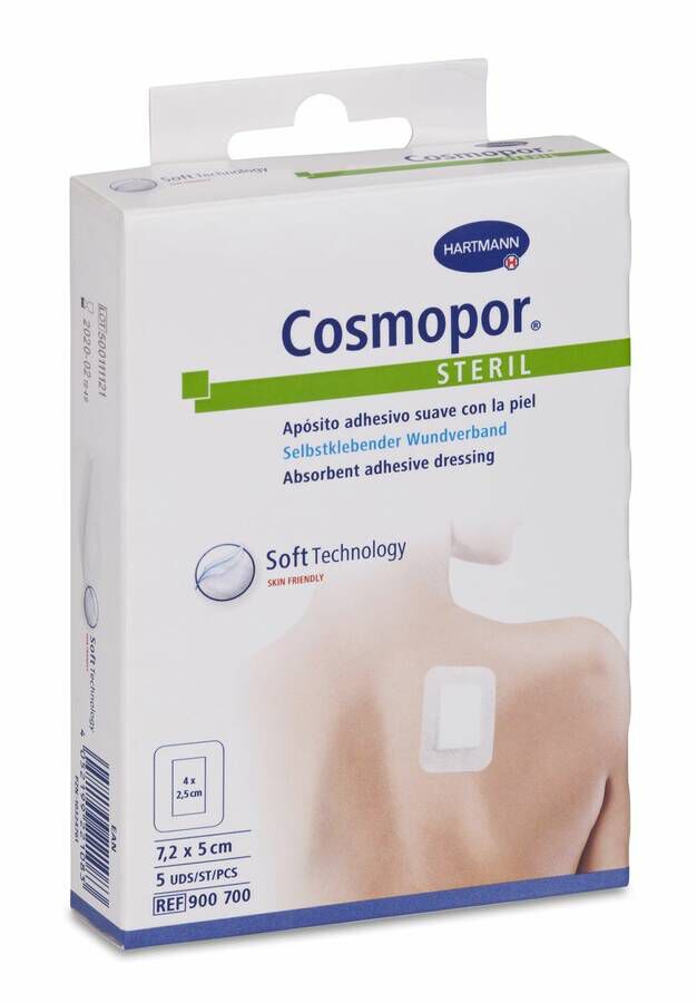 Cosmopor Steril Apósito 7,2 x 5 cm, 5 Uds