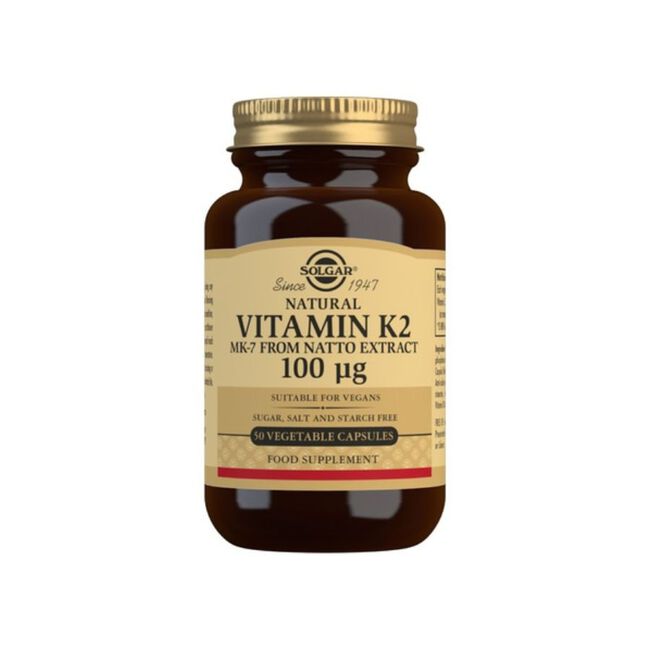 Solgar Vitamin K2 100 mcg, 50 cápsulas vegetales
