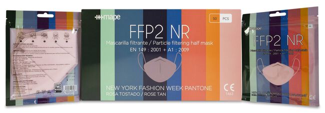 Mape Mascarilla Filtrante FFP2 No Reutilizable Rosa, 50 Unidades