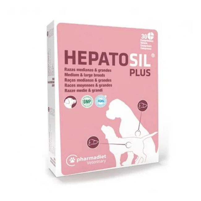 Pharmadiet Hepatosil Plus Razas Medianas y Grandes, 30 comprimidos