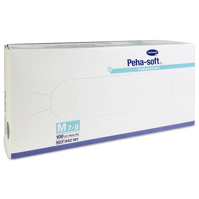 Peha-Soft Guantes de Látex Sin Polvo Talla M, 100 Uds