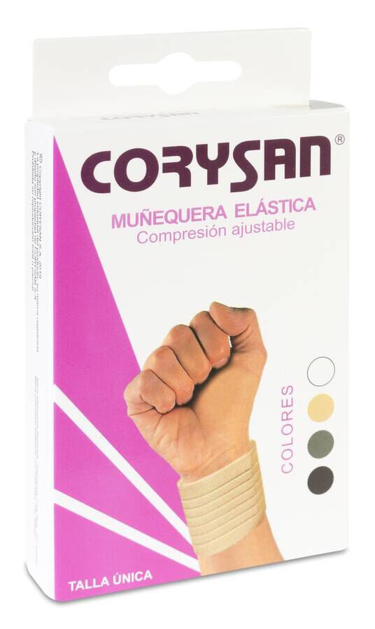 Corysan Muñequera con Velcro color Beige, 1 Ud