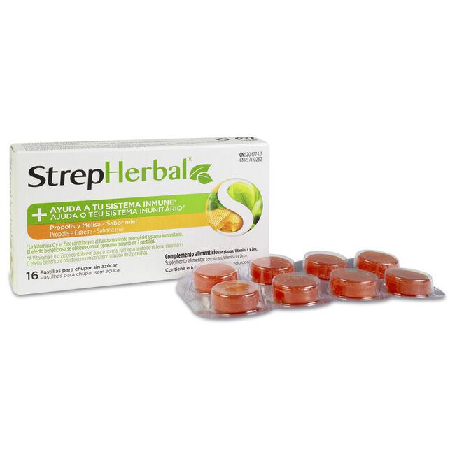 Strepherbal Própolis y Melisa Sabor Miel, 16 Pastillas
