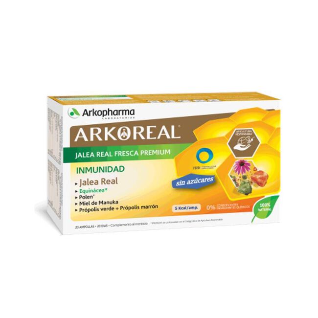 Arkopharma Arkoreal Jalea Inmunidad Sin Azúcar, 20 Ampollas