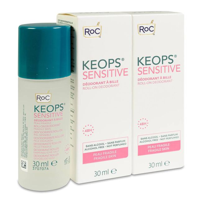 Pack Roc Keops Desodorante Roll On Piel Sensible, 2 Unidades x 30 ml