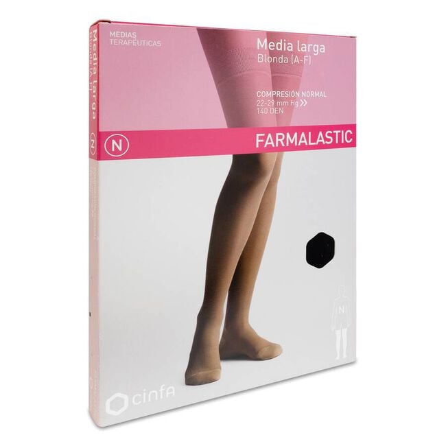Farmalastic Media Larga de Compresi&oacute;n Normal Negro Peque&ntilde;a, 1 Par