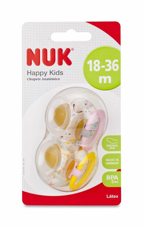 NUK Chupete Classic Día Látex 18-36 Meses, 2 Unidades