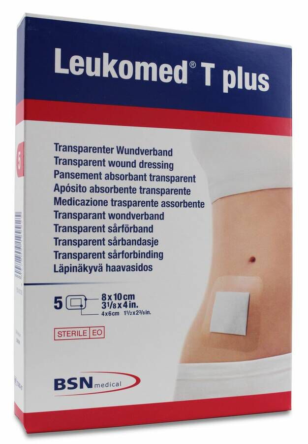 Leukomed T Plus Apósito transparente 8cm x 10cm, 5 Uds
