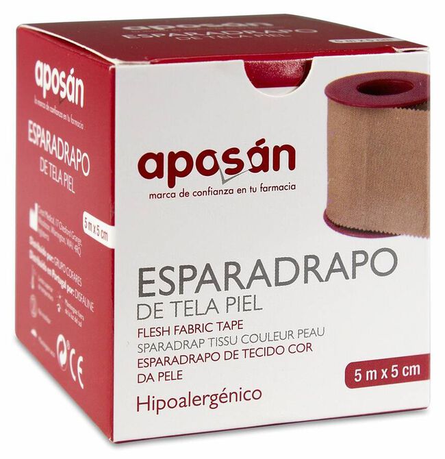 Apos&aacute;n Esparadrapo de Tela Piel 5 m x 5 cm, 1 Ud