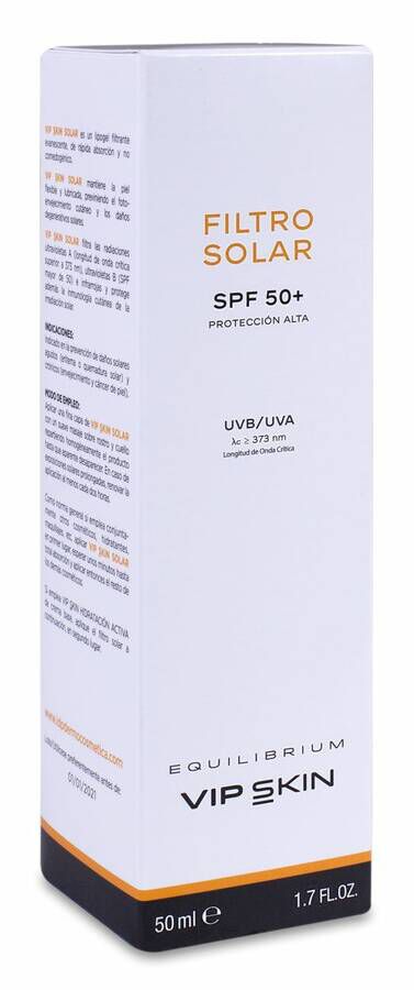 VipSkin Filtro Solar SPF 50+, 50 ml