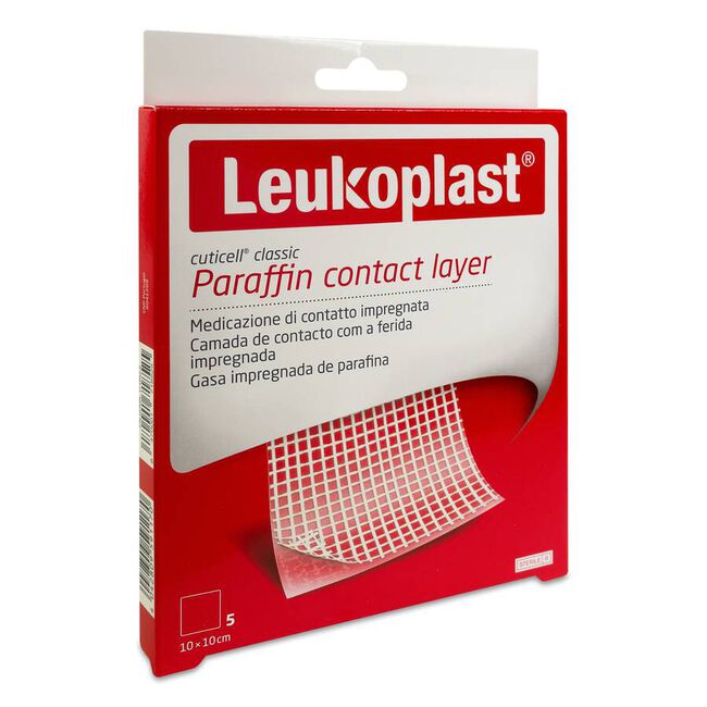 Leukoplast Cuticel Classic Gasa Parafinada 10 x 10 cm, 5 unidades