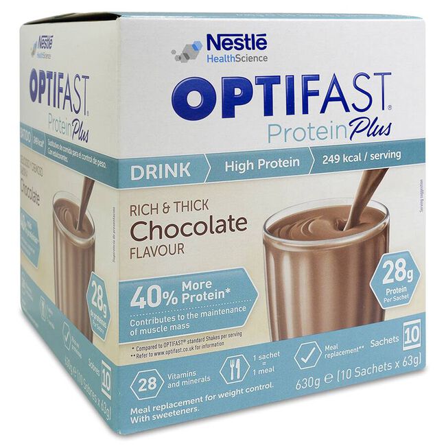 Nestlé Optifast Protein Plus Chocolate 63 g, 10 Sobres