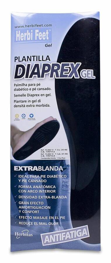 HerbiFeet Diaprex Plantilla de Gel Talla L, 1 Par