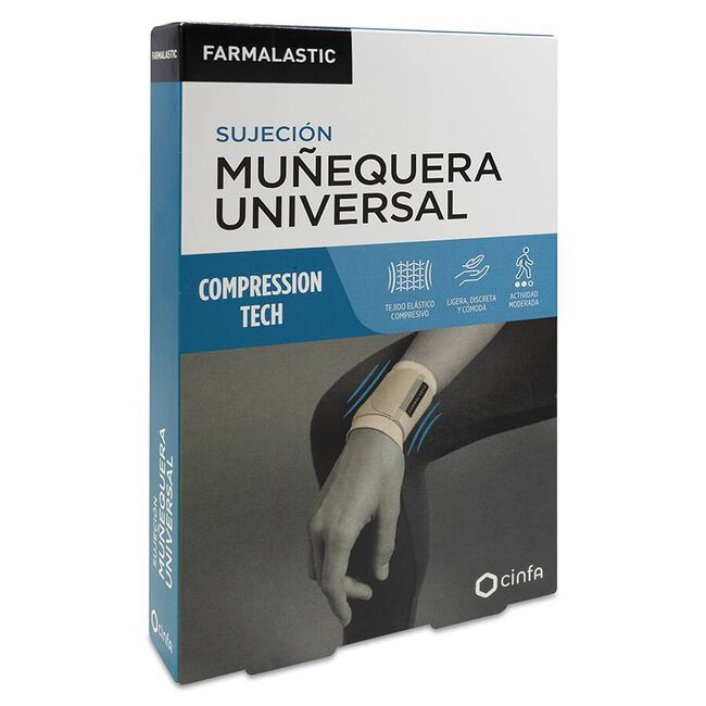 Farmalastic Innova Muñequera Velcro Beige Talla Grande/Extragrande, 1 Ud