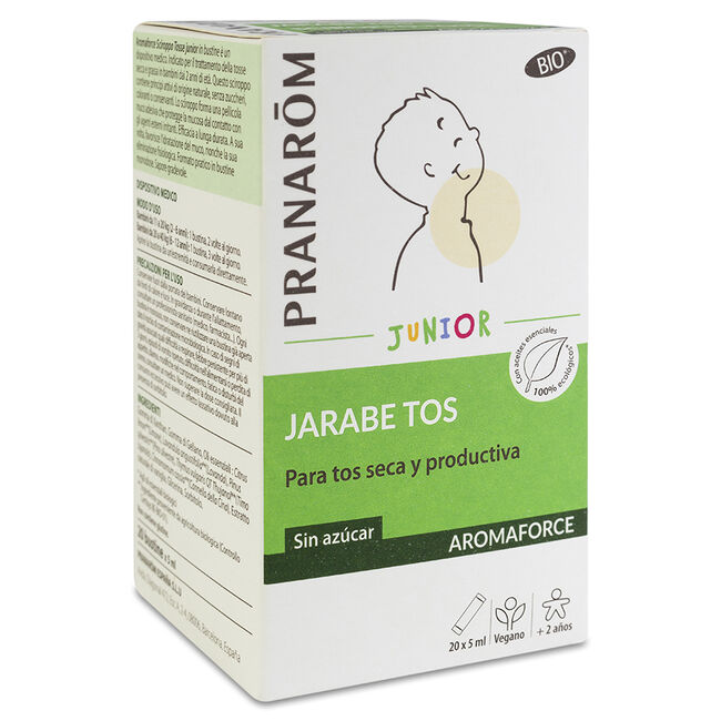 Pranarom Aromaforce Junior Jarabe Tos Bio, 20 x 5 ml