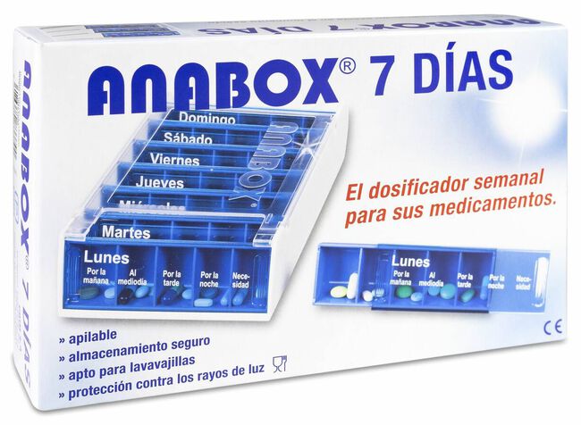 Anabox Pastillero Semanal 5 Tomas, 1 Ud