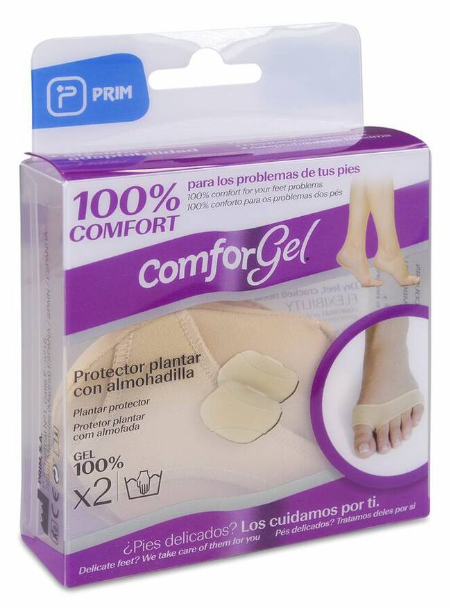 Comforgel Protector Plantar Con Almohadilla Talla S, 2 Uds