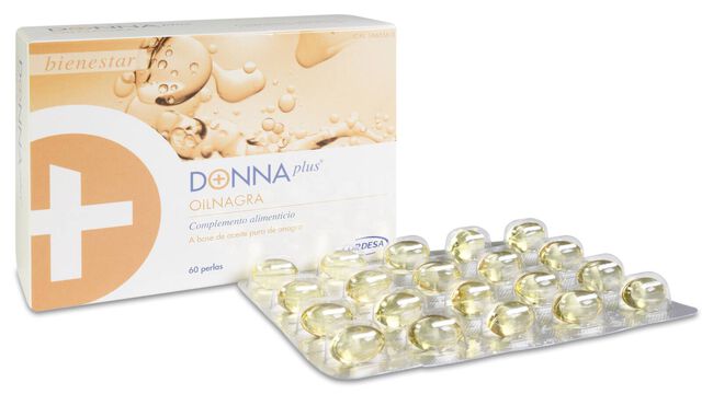 DonnaPlus+ Aceite de Onagra Perlas, 60 Perlas