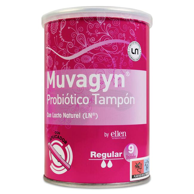 Muvagyn Probiótico Tapón Vaginal, 9 uds