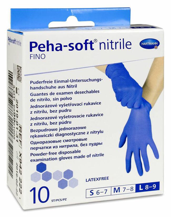 Peha-Soft Guantes de Nitrilo Talla L, 10 Uds