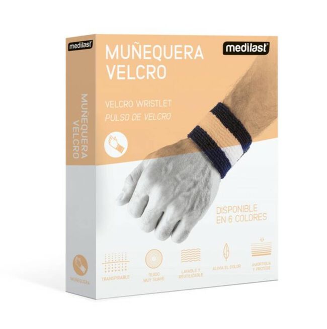 Medilast Muñequera Velcro Beige Talla Mediana, 1 Unidad