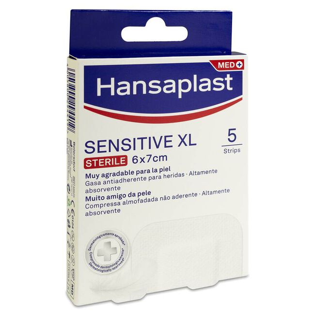Hansaplat Sensitive XL 7 cm x 6 cm, 5 Apósitos