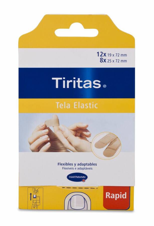 Tiritas Elastic Rapid Apósito Adhesivo Textil, 20 Uds