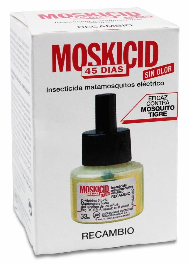Moskicid recambio insecticida, 45 días, 1 Ud