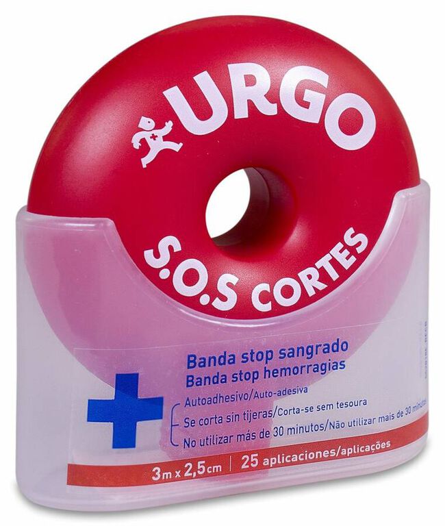 Urgo Adhesivo SOS Cortes 3 m x 2,5 cm, 1 Ud