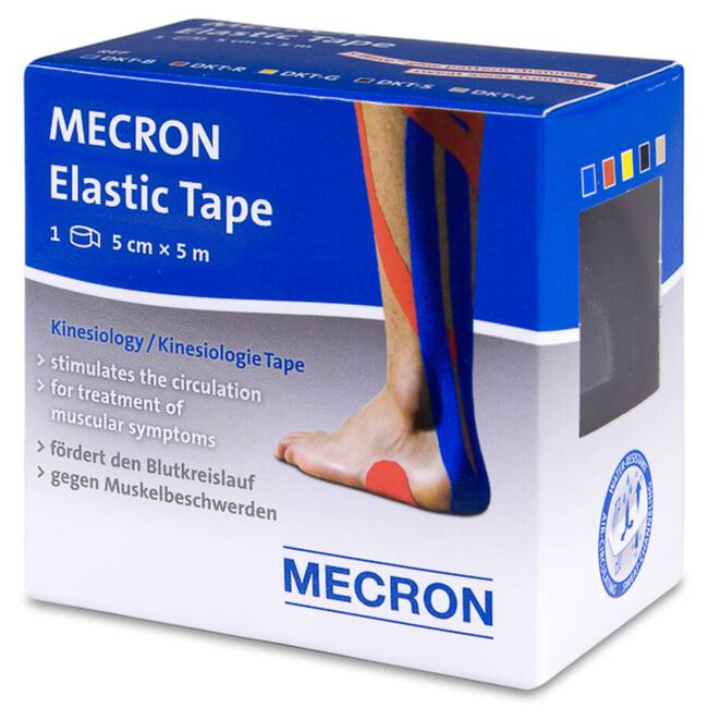 Mecron Elastic Tape Venda Muscular Negro, 5 cm x 5 m