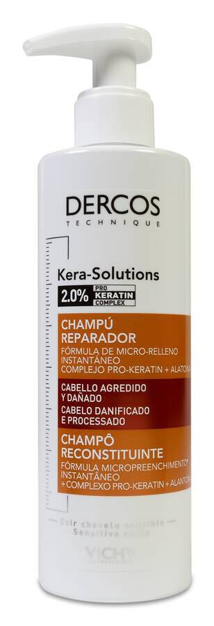 Vichy Dercos Kera Solutions Champú Reparador, 250 ml