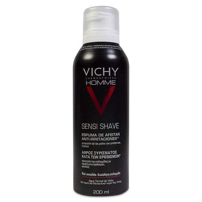 Vichy Homme Espuma De Afeitar Piel Sensible, 200 ml