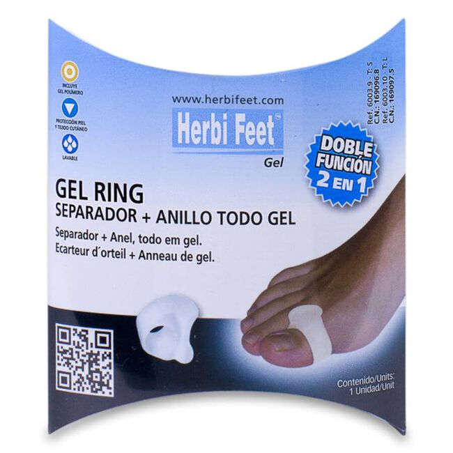 Herbi Feet Gel Ring Separador + Anillo Talla S, 2 uds