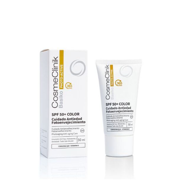 Basiko Photo Active SPF 50+ Color Cuidado Antiedad Fotoenvejecimiento, 50 ml
