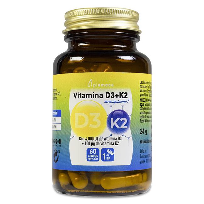 Plameca Vitamina D3 + K2, 60 Cápsulas Vegetales